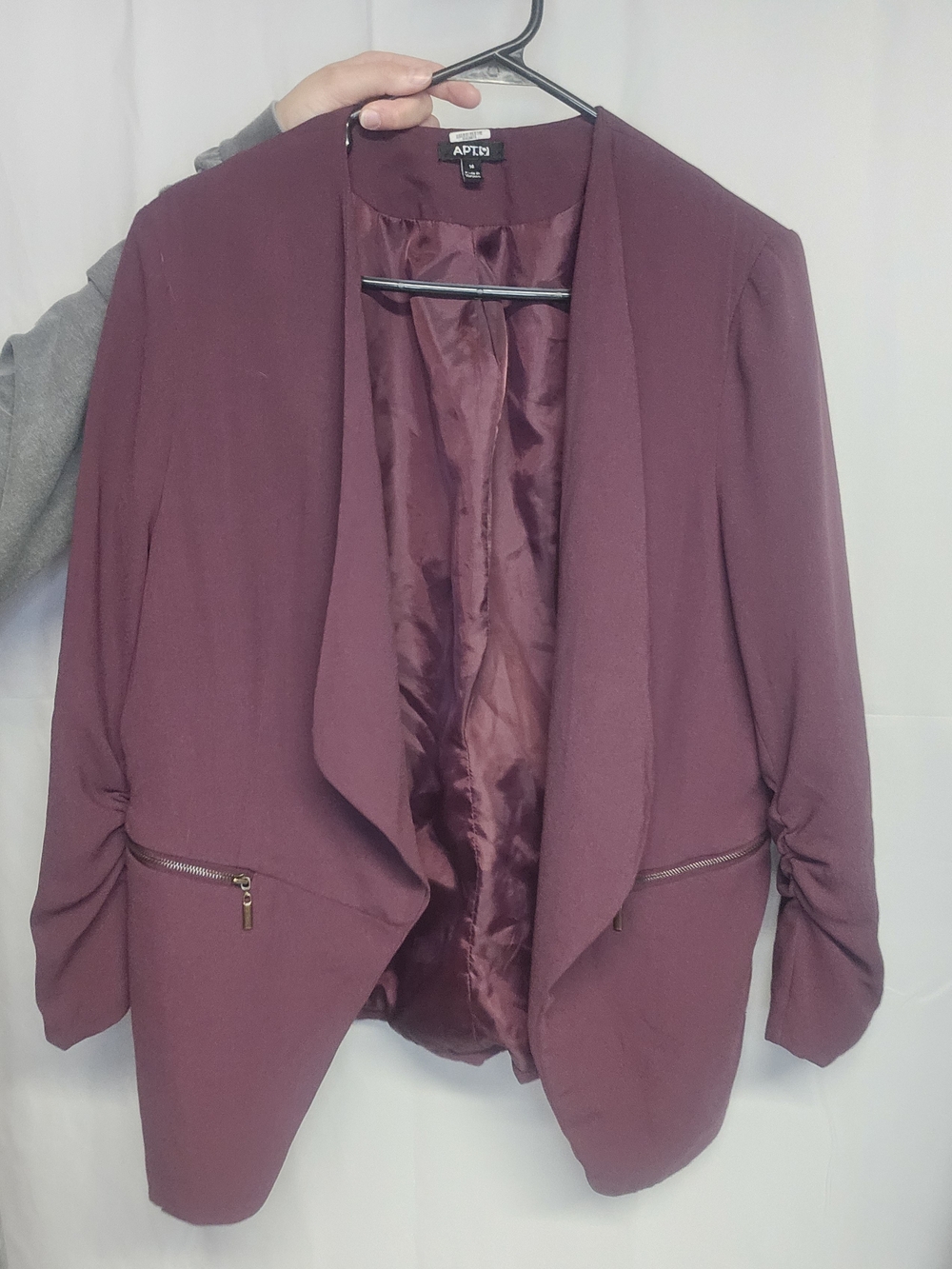 Apt. 9 Women's Plum Open-Front Draped Blazer